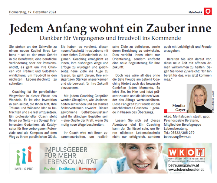 MeinBezirk — Jedem Anfang wohnt ein Zauber inne